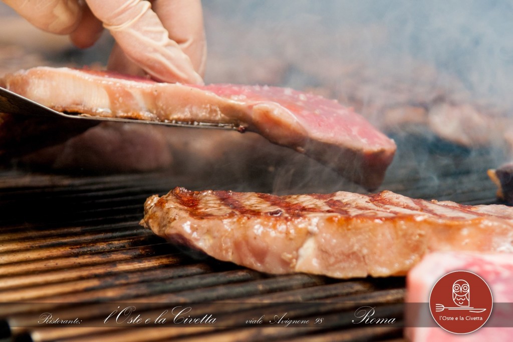 Cottura della carne ristorante l'oste e la civetta griglieria roma