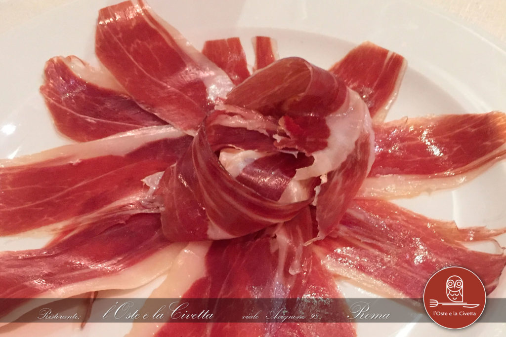 Prosciutto Pata Negra Ristorante Roma l'oste e la civetta