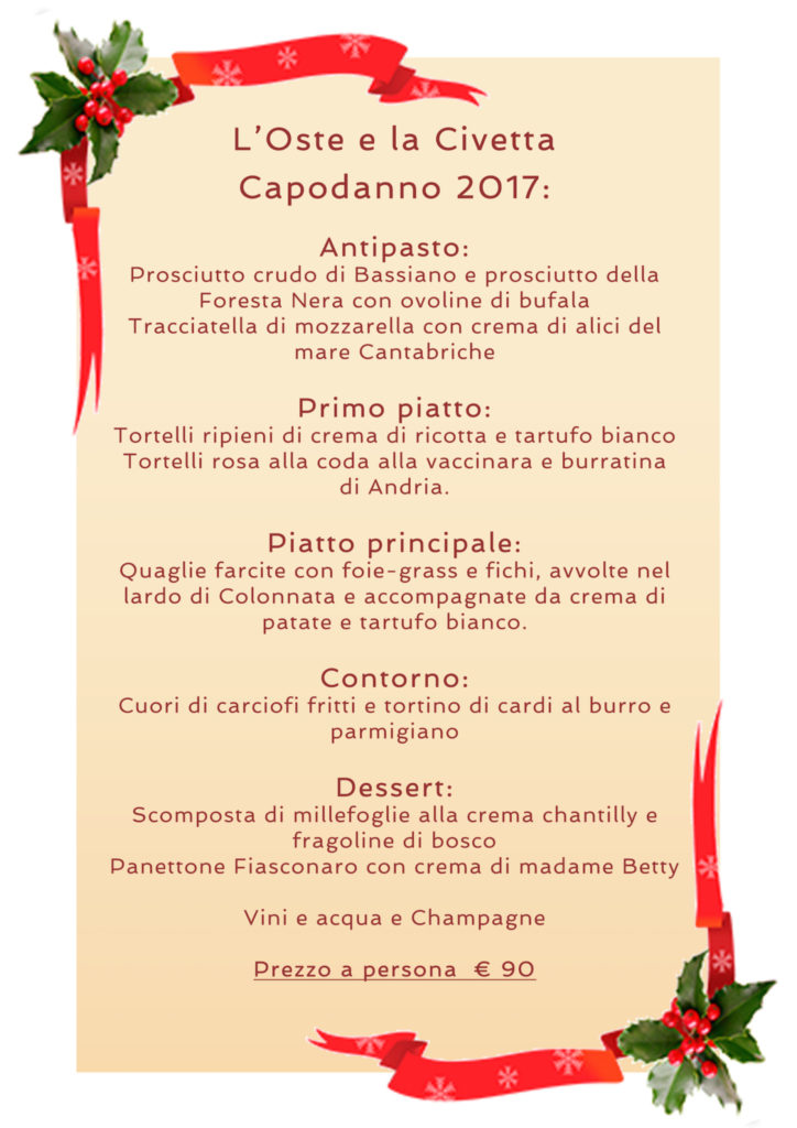 apodanno 2017 Roma L'Oste e la Civetta