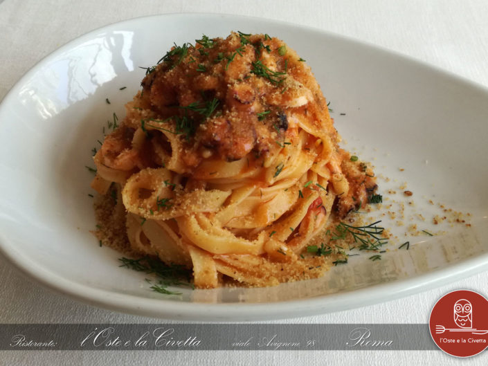 tagliatelle al polpo e pinoli roma